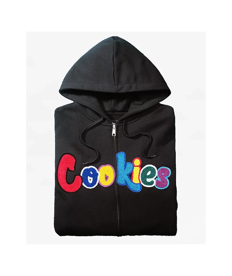 Cookies Chenille Black & Multicolor Zip Hoodie