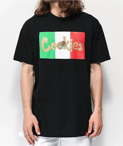 Cookies Con Safos Flag Black T-Shirt