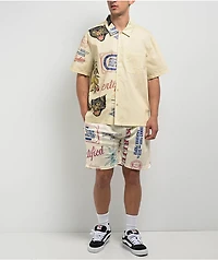 Cookies Cuban Link Beige Button Up Shirt