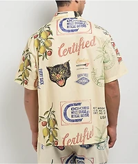 Cookies Cuban Link Beige Button Up Shirt