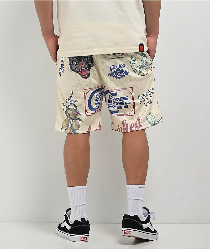Cookies Cuban Link Natural Mesh Shorts