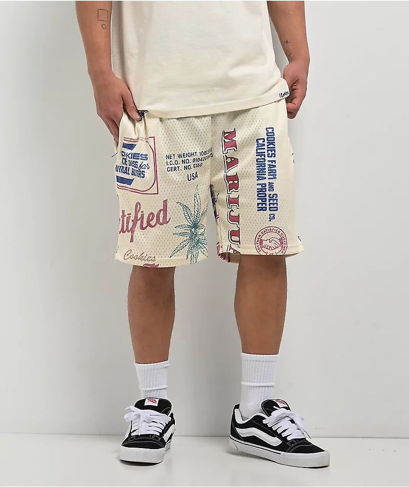 Cookies Cuban Link Natural Mesh Shorts