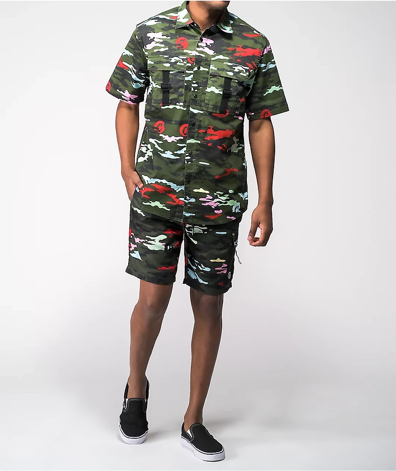 Cookies Escobar Camo Short Sleeve Button Up Shirt
