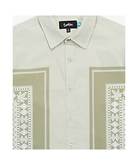 Cookies First Light Woven Sand Short Sleeve Button Up