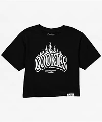 Cookies Flame Black Crop T-Shirt