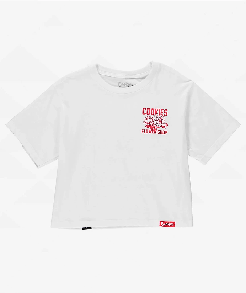 Cookies Flower Shop White Crop T-Shirt