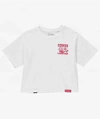 Cookies Flower Shop White Crop T-Shirt
