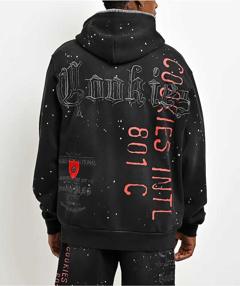 Cookies Gold Rush Splatter Black Heavyweight Zip Hoodie