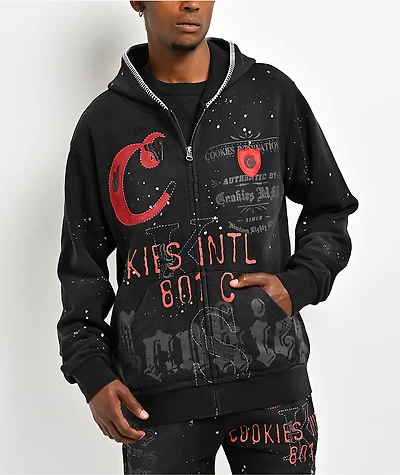 Cookies Gold Rush Splatter Black Heavyweight Zip Hoodie