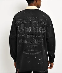 Cookies Gold Rush Splatter Black Long Sleeve Rugby Shirt