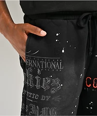 Cookies Gold Rush Splatter Black Sweat Shorts