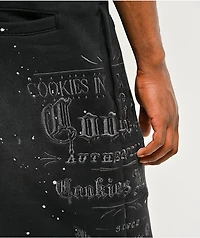 Cookies Gold Rush Splatter Black Sweat Shorts