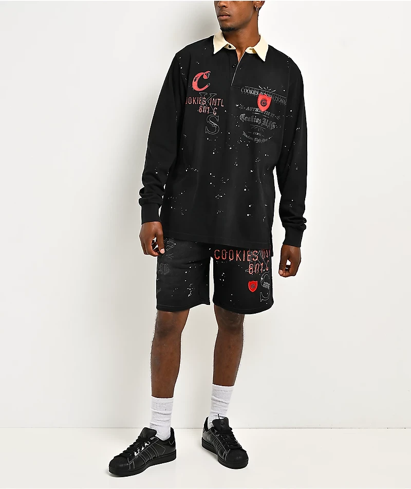 Cookies Gold Rush Splatter Black Sweat Shorts