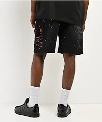 Cookies Gold Rush Splatter Black Sweat Shorts