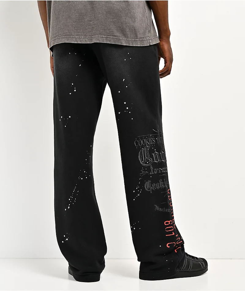 Cookies Gold Rush Splatter Black Sweatpants