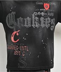 Cookies Gold Rush Splatter Rhinestone Black Crop T-Shirt