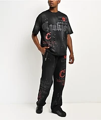 Cookies Gold Rush Splatter Rhinestone Black Crop T-Shirt