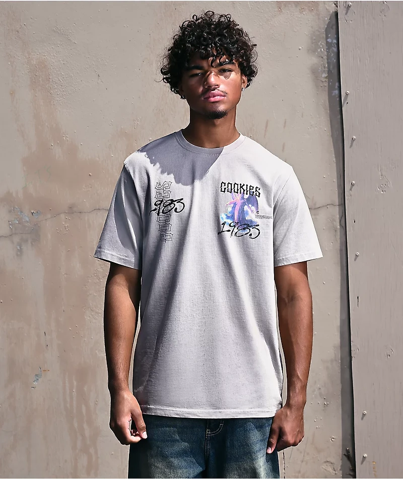 Cookies Heaven Or Hell Sinners Grey Knit T-Shirt