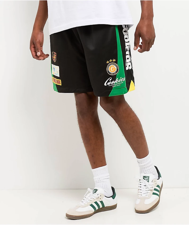 Cookies Lake Como Black & Green Mesh Shorts