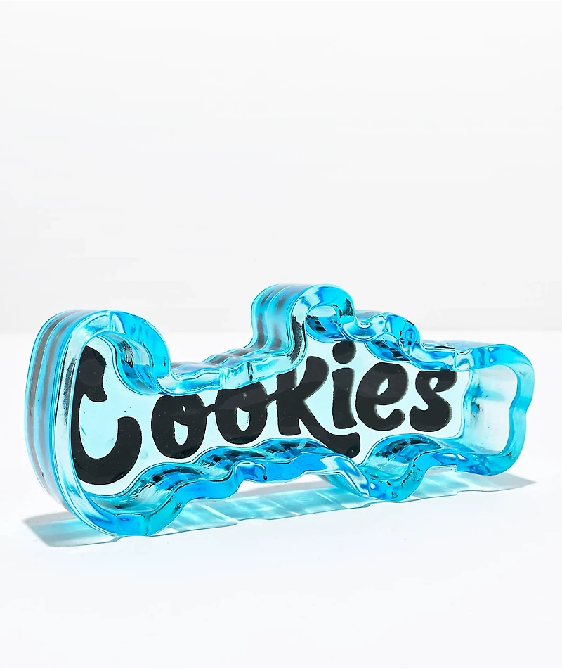 Cookies Logo Blue & Black Glass Ashtray