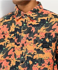 Cookies Mendocino Orange Camo Long Sleeve Button Up Shirt
