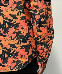 Cookies Mendocino Orange Camo Long Sleeve Button Up Shirt