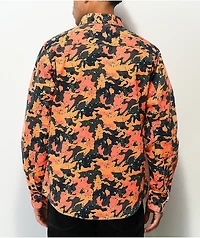 Cookies Mendocino Orange Camo Long Sleeve Button Up Shirt