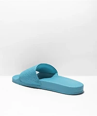 Cookies Monogram Embossed Blue Slide Sandals