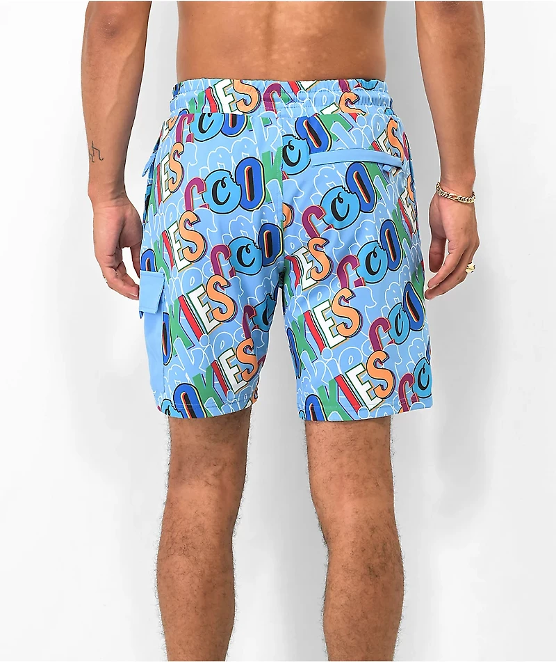 Cookies On The Block Sky Blue Board Shorts