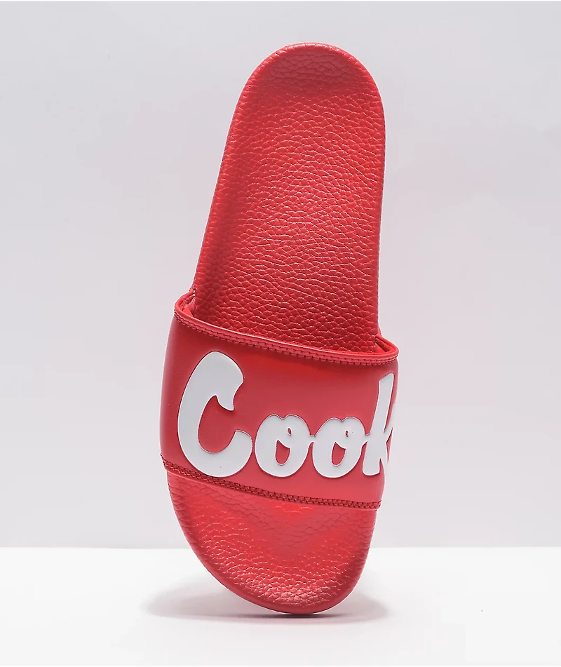 Cookies Original Mint Logo Red Slide Sandals