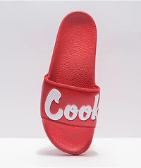 Cookies Original Mint Logo Red Slide Sandals