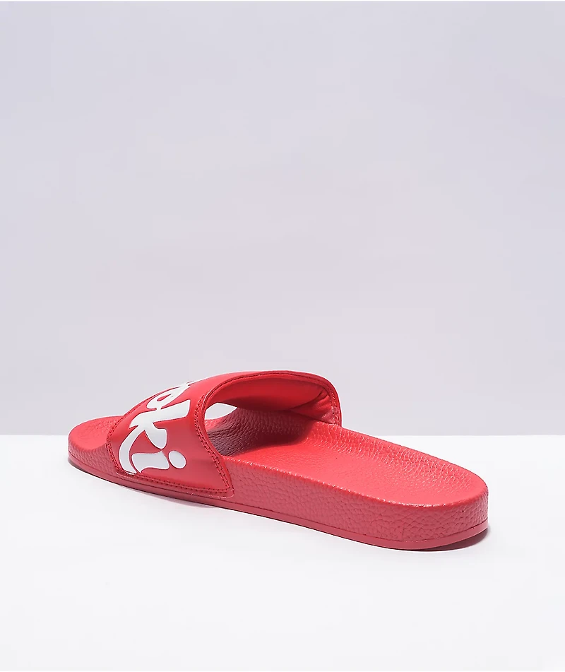 Cookies Original Mint Logo Red Slide Sandals