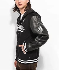 Cookies Pack Talk Black Hooded Varsity Jacket