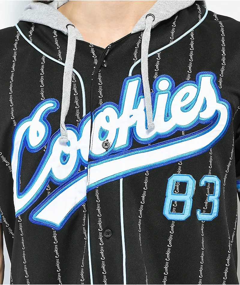 Cookies Puttin Work Black Hooded Baseball Jersey