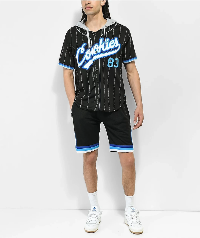 Cookies Puttin Work Black Hooded Baseball Jersey