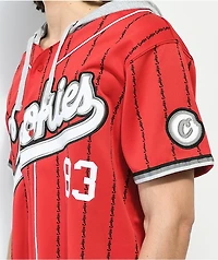 Cookies Puttin Work Red Hooded Baseball Jersey
