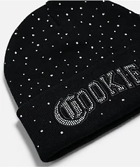 Cookies Rhinestone Black Beanie