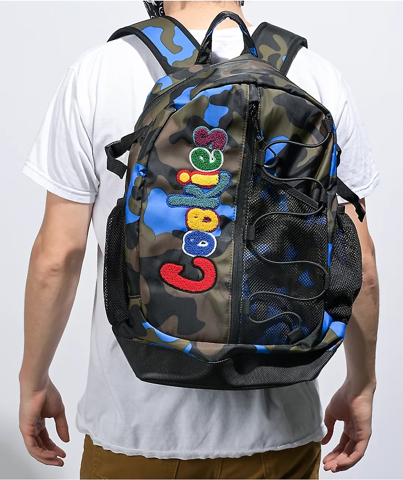 Cookies Smell Proof Blue Camo Bungee Backpack