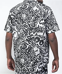 Cookies Stack It Up Black & White Short Sleeve Button Shirt