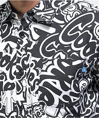 Cookies Stack It Up Black & White Short Sleeve Button Shirt