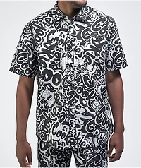 Cookies Stack It Up Black & White Short Sleeve Button Shirt