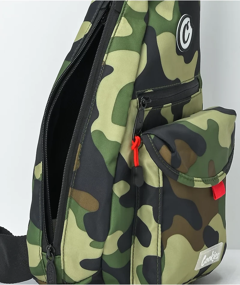 Cookies Traveler Sling Olive Camo Smell Proof Crossbody Bag