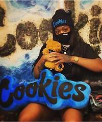Cookies Velour Blue Pillow