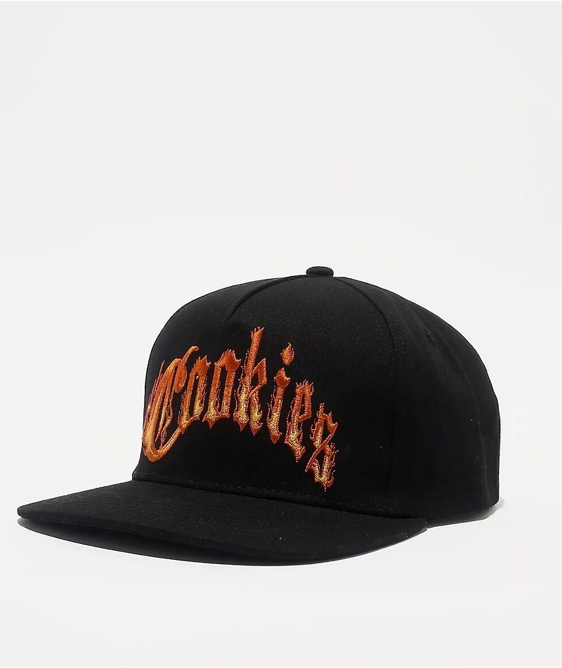 Cookies World On Fire Black Snapback Hat