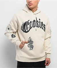 Cookies World On Fire Natural Hoodie