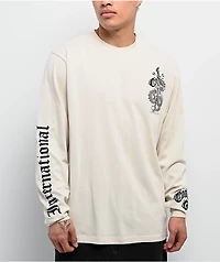 Cookies World On Fire Natural Long Sleeve T-Shirt