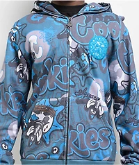 Cookies x Glo Gang AOP Grey & Blue Zip Hoodie