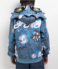 Cookies x Glo Gang AOP Grey & Blue Zip Hoodie