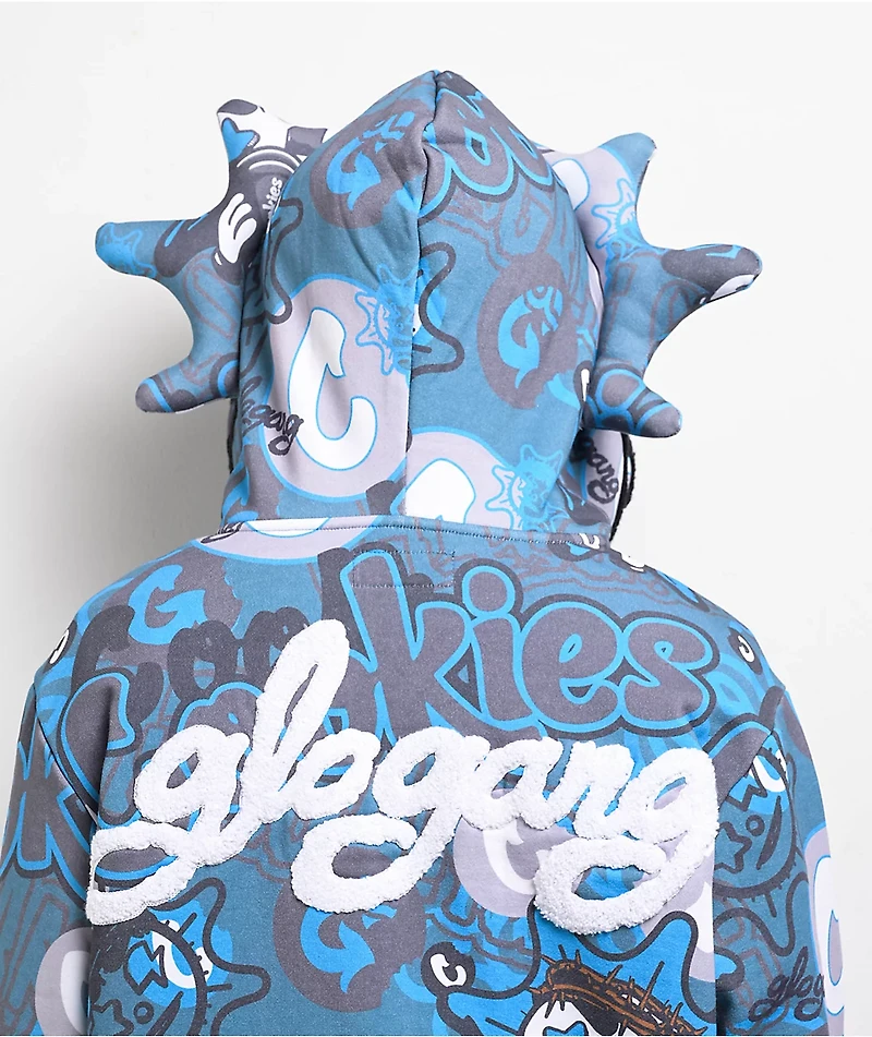 Cookies x Glo Gang AOP Grey & Blue Zip Hoodie