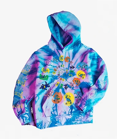 Cookies x Grateful Dead Spiral Bears Blue Tie Dye Hoodie